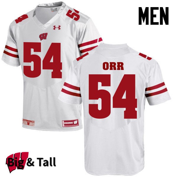 Wisconsin Badgers Men's #54 Chris Orr NCAA Under Armour Authentic White Big & Tall College Stitched Football Jersey QY40U54QE